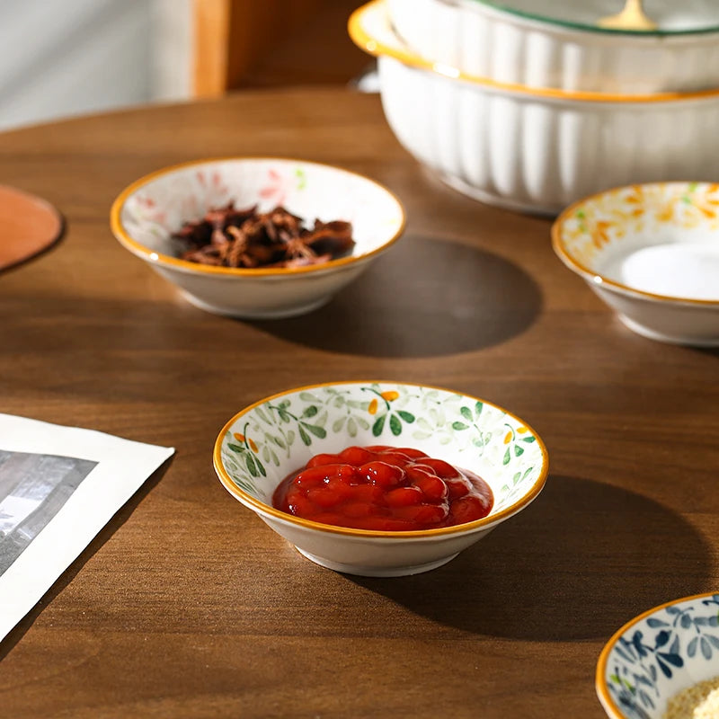 Floral Ceramic Seasoning Dishes - Microwave & Dishwasher Safe