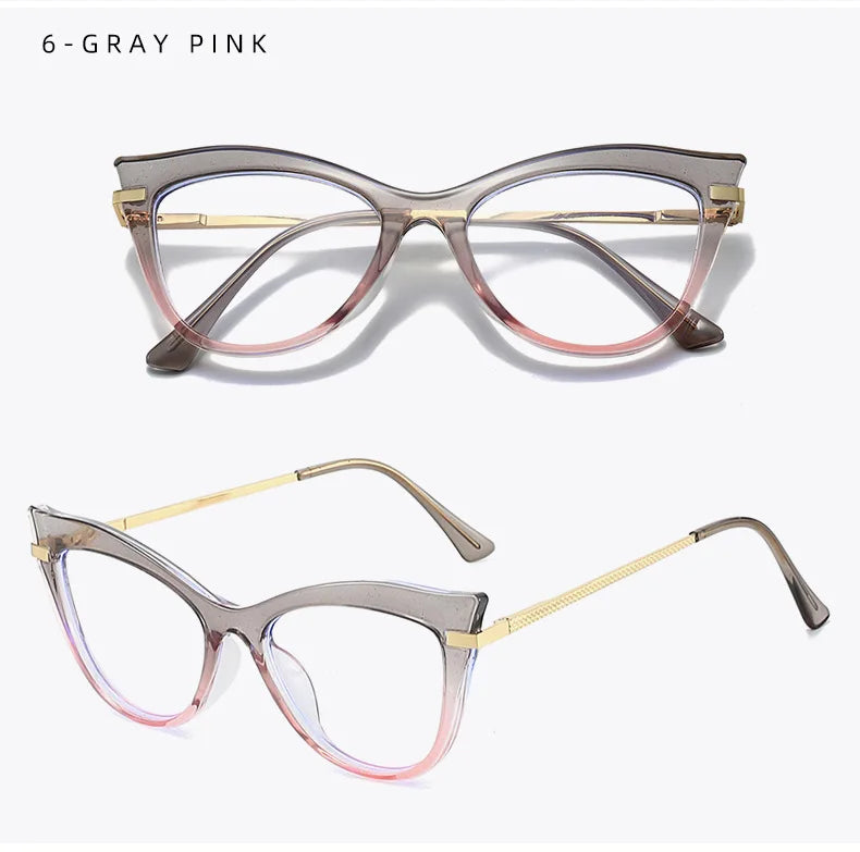 Gradient Cat-Eye Glasses | Retro Y2K Style for Fashion Enthusiasts