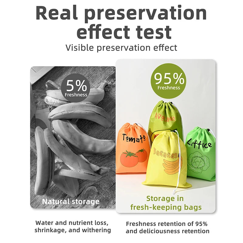 Reusable Fruit Vegetable Freshkeeping Storage Bag | Eco-Friendly