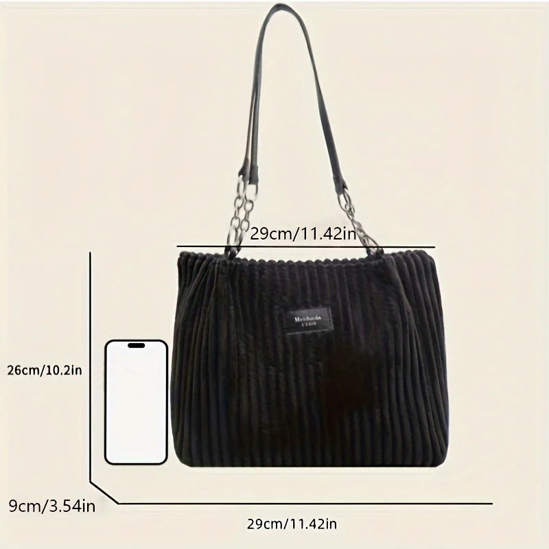 Bolso tote de pana de gran capacidad | Elegante y funcional