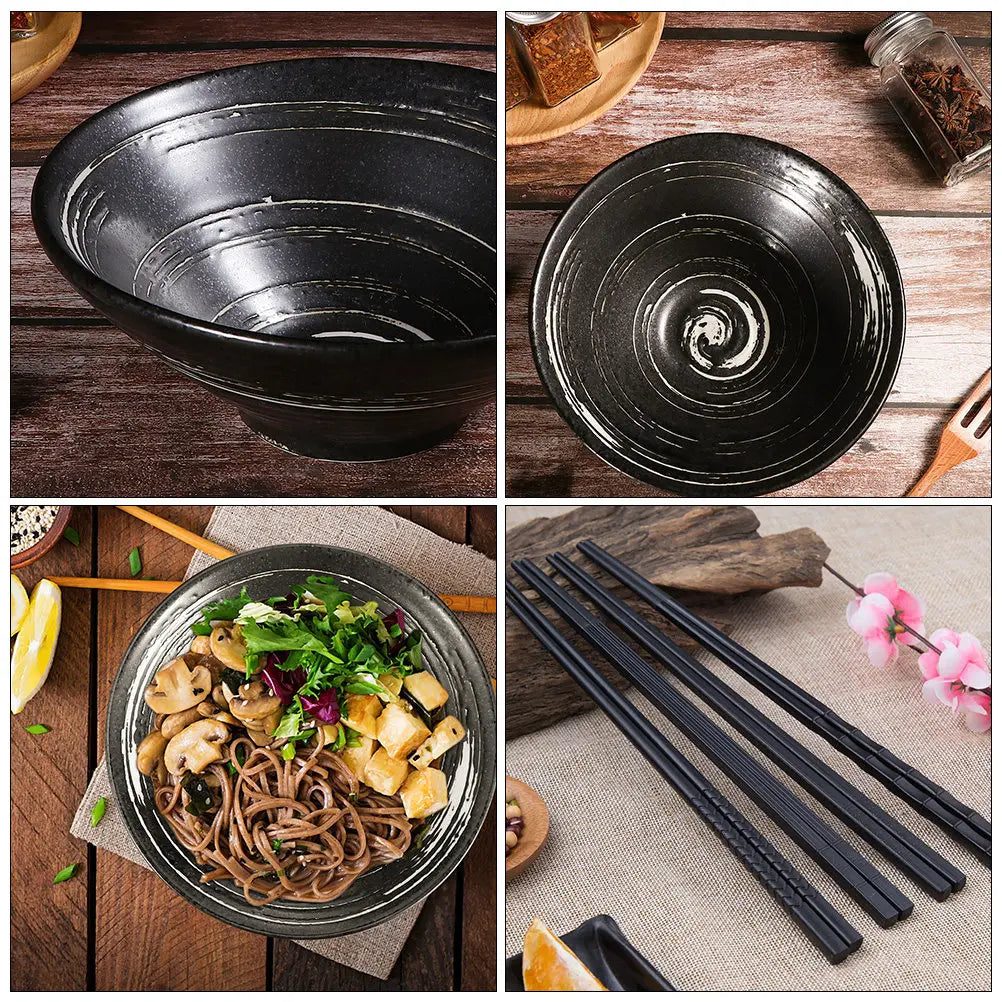 Cuenco de ramen de cerámica estilo japonés | Elegante experiencia culinaria