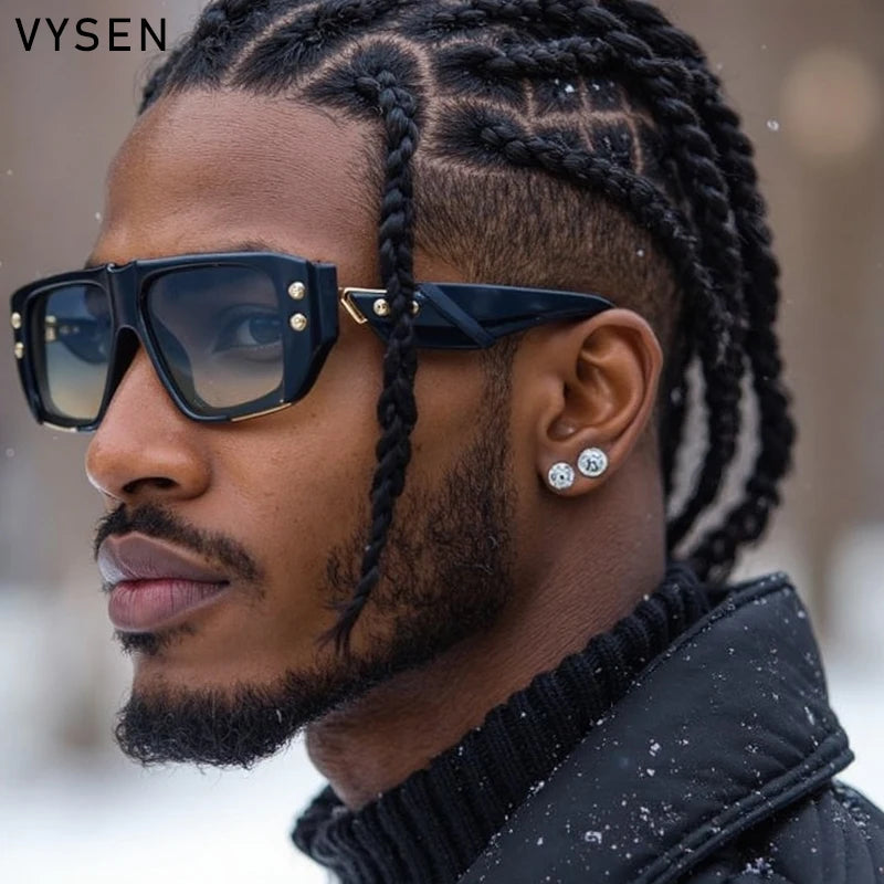 Polarized Steampunk Square Sunglasses for Men | Trendy Fashion Eyewear