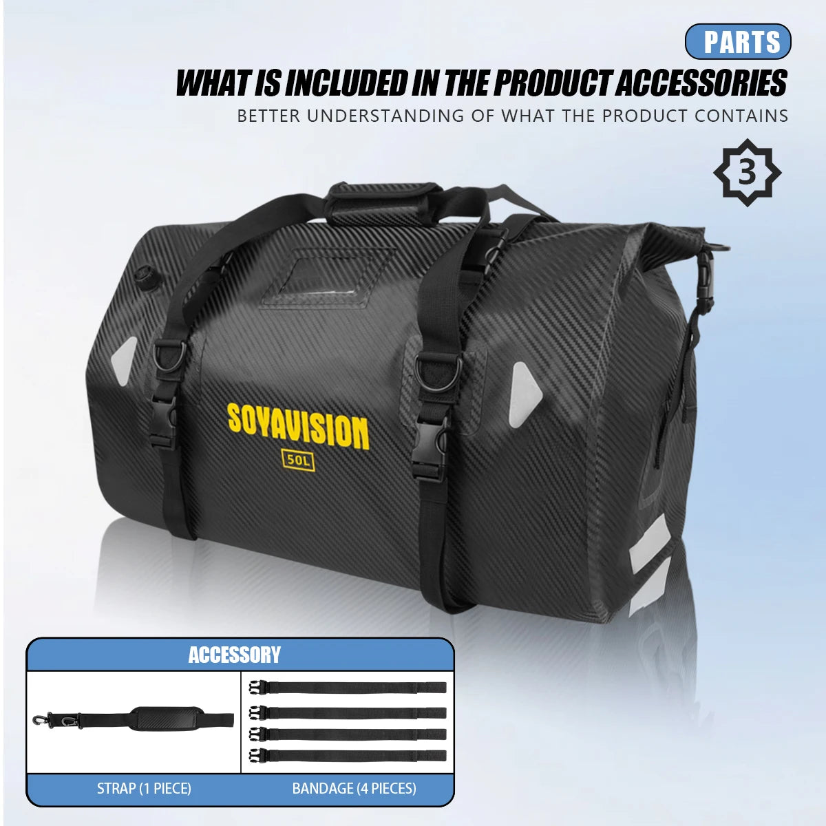 Waterproof Motorcycle Rear Seat Bag | Versatile Travel Duffel Bag