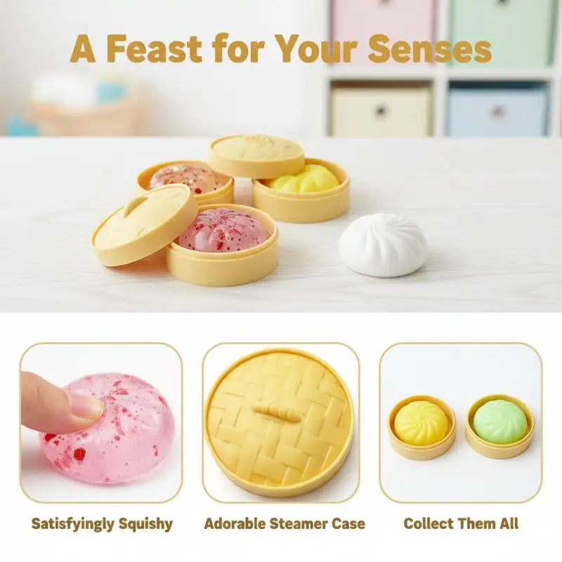 Crystal Bun Cute Mini Soup Dumpling Shaped Stress-relief Squeeze Toy, Venting Office Prank Toy, Slow Rebound, Fun Gift