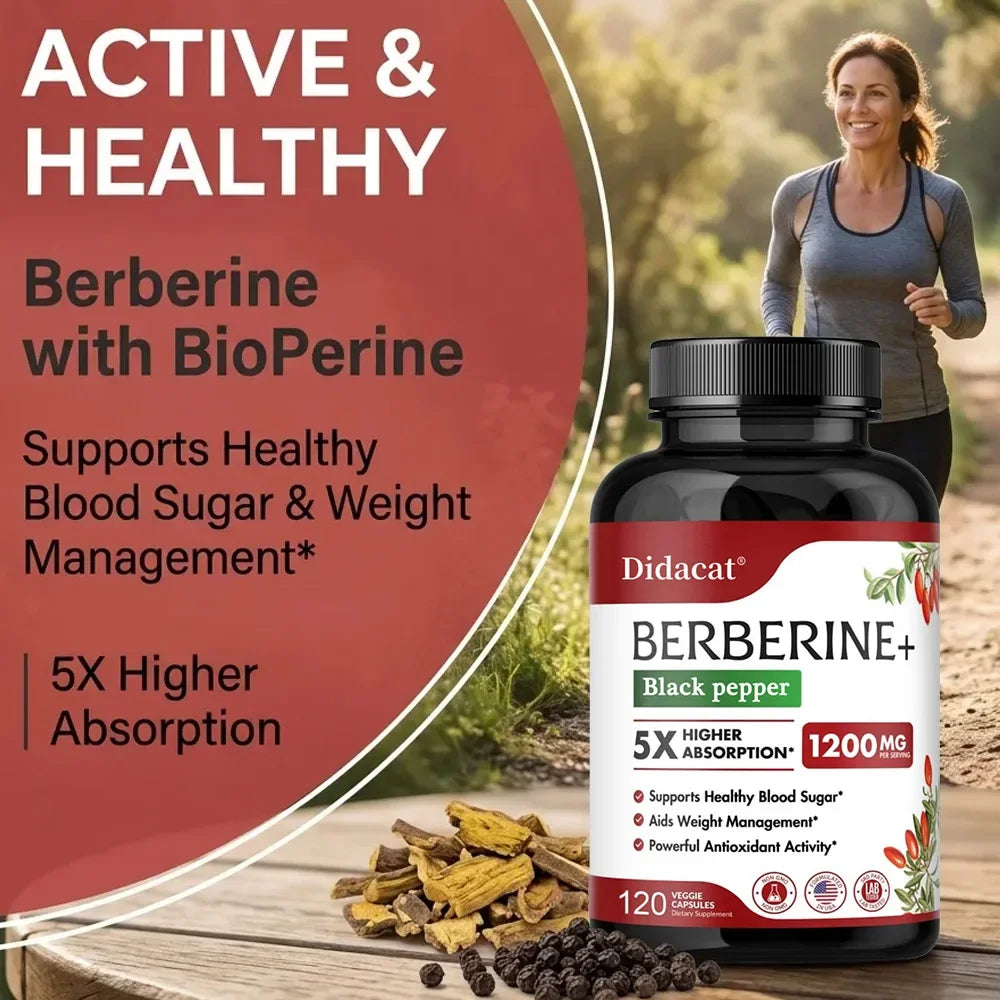 Ultra Pure Berberine Supplement 1200mg for Health Support