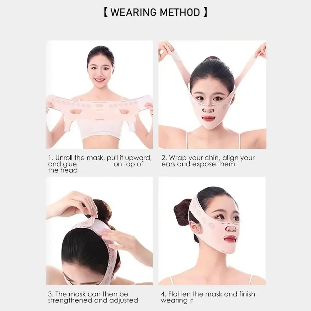 Face Sculpting Bandage & Massage Brush Set | V-Line Lifting Solution