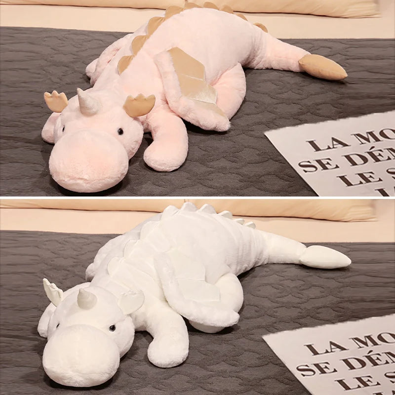 Giant White Dragon Plush Toy | Unique Unicorn Horn & Wings