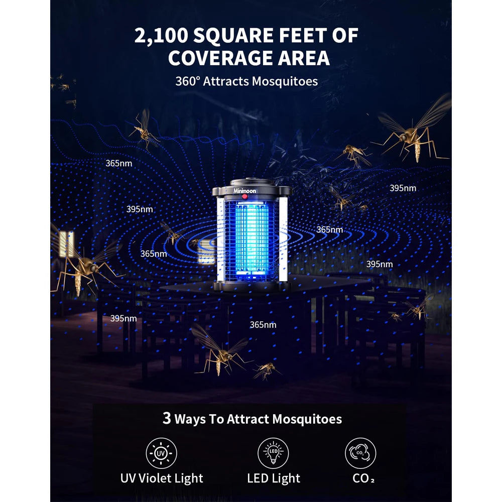 Powerful Outdoor Bug Zapper | Dual LED Mosquito Trap