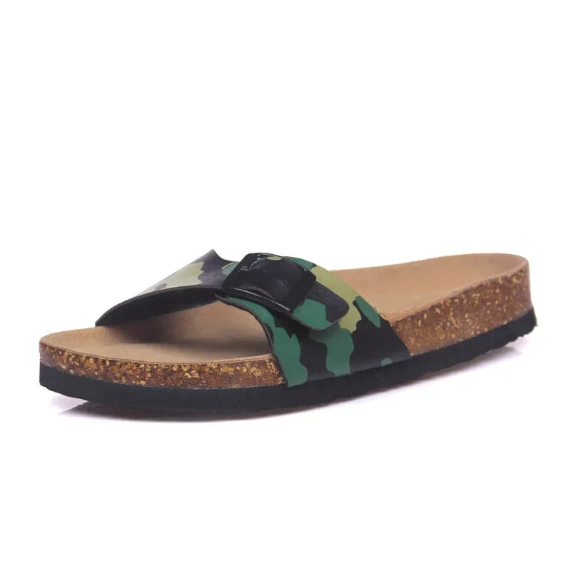 Elegantes chanclas de corcho de verano para mujer | Sandalias informales de playa