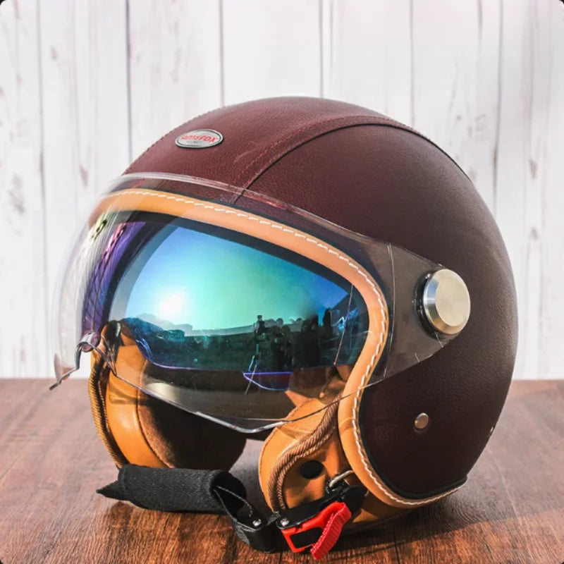 Retro Open Face Motorbike Helmet | Vintage Helmet for Riders
