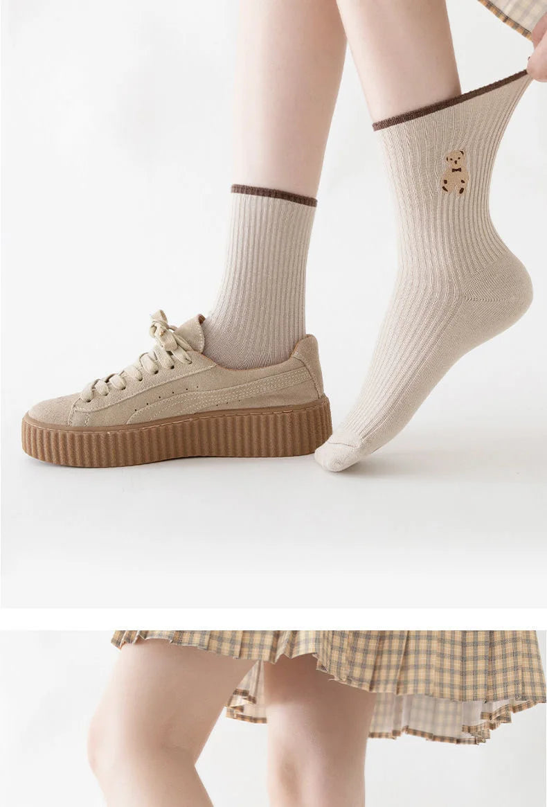 Women's Winter Cartoon Bear Socks | Cute Kawaii Style Collection