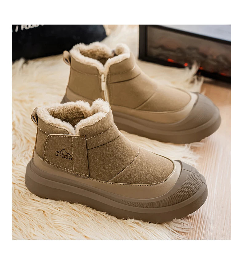 Men's Warm Plush Snow Boots | Cozy Winter Ankle Shoes