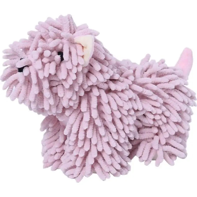 Cute Cartoon Puppy Hand Towel | Fluffy Chenille Kitchen & Bath Towel
