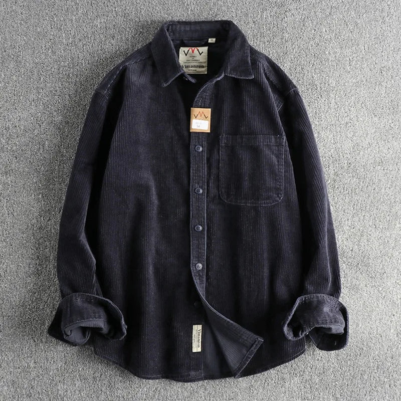 Men's Solid Color Corduroy Shirt | Vintage Casual Fashion