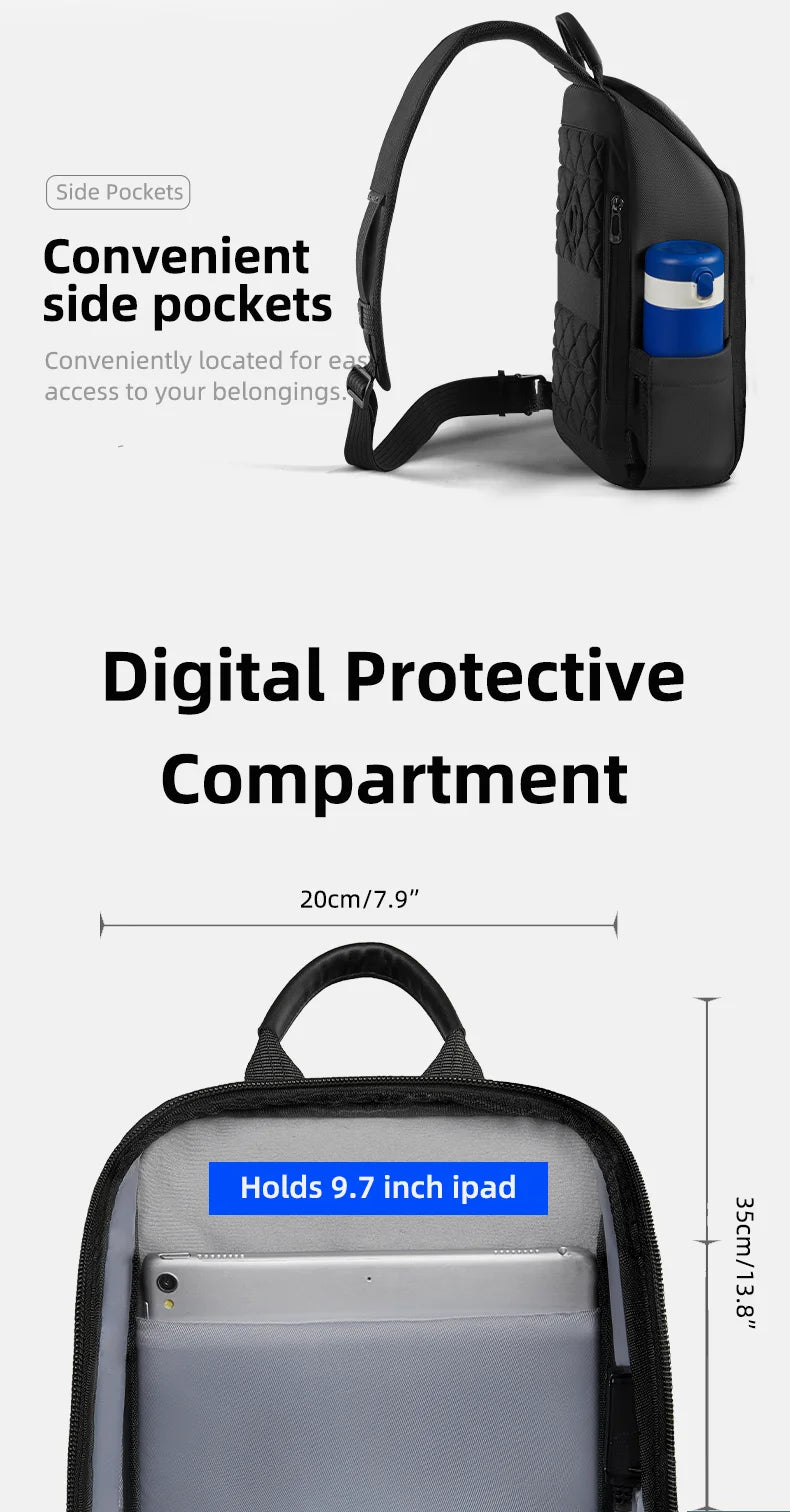 Men's Waterproof Anti-Theft Shoulder Sling Bag | Multi-Pocket Crossbody