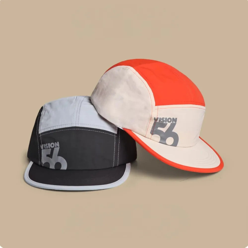 Fashion Flat Top Cotton Baseball Cap Unisex Quick-Dry Color Block Letter Print Korean Sport Hat for Running Cycling