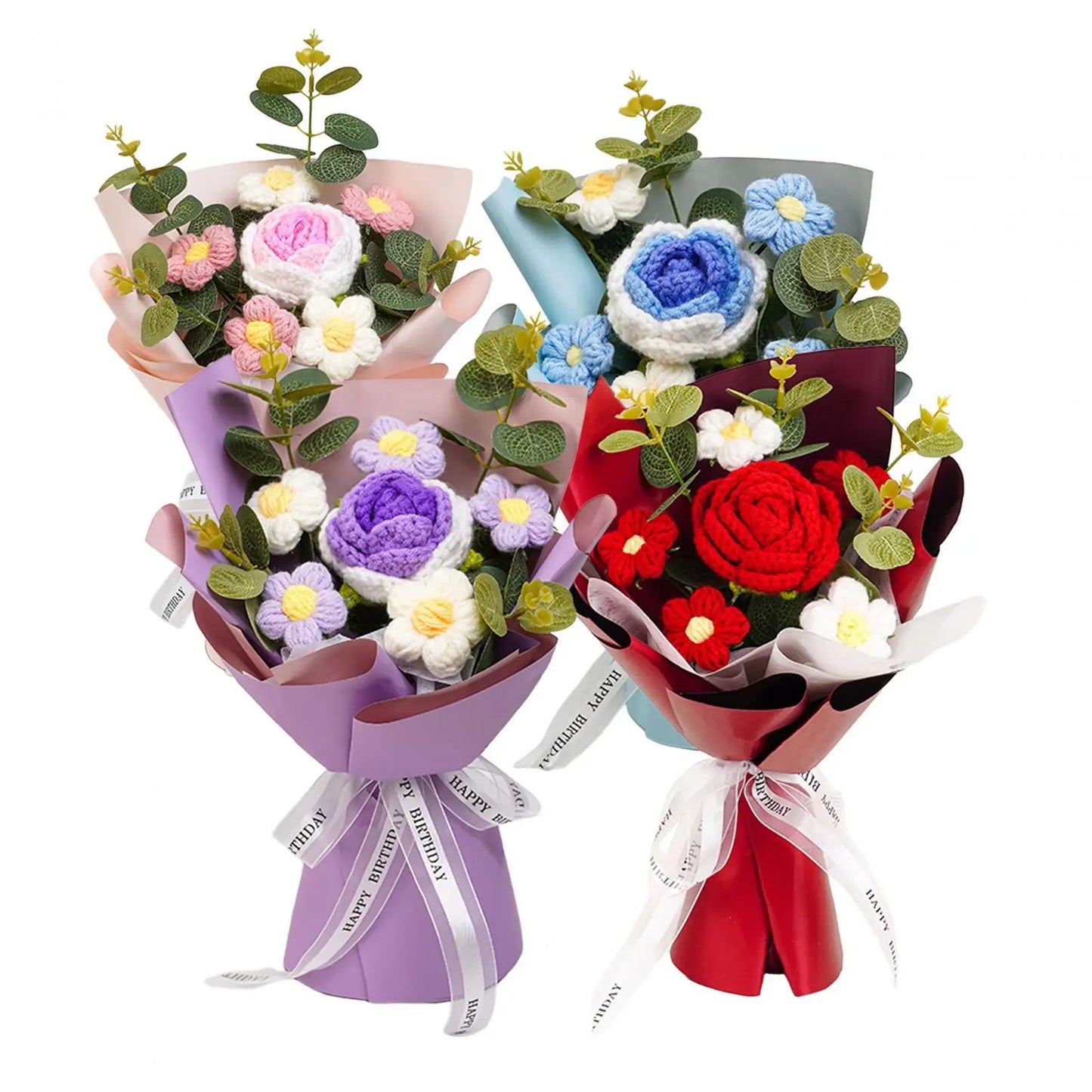 Crochet Flower Bouquet | Beautiful Artificial Flowers Gift
