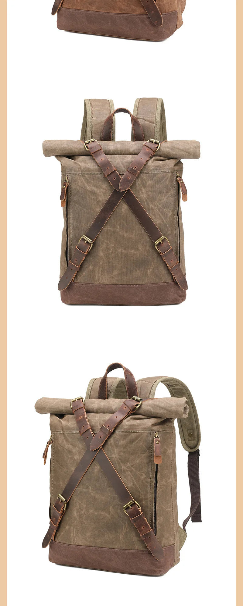 Retro Waterproof Oil Wax Canvas Travel Backpack | Unisex Design