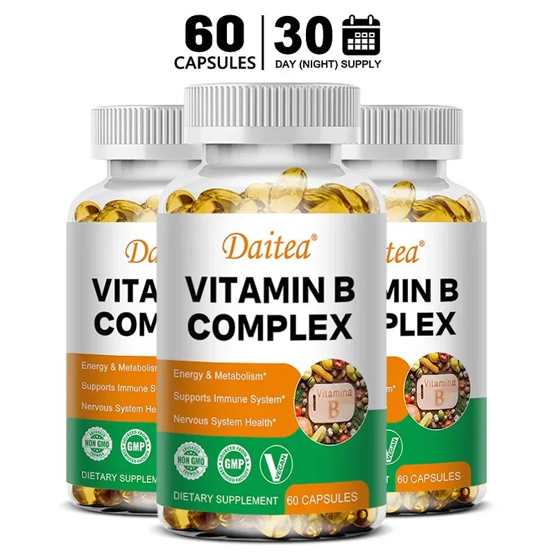 Organic Vitamin B Complex for Energy & Immune Support - 120 Capsules
