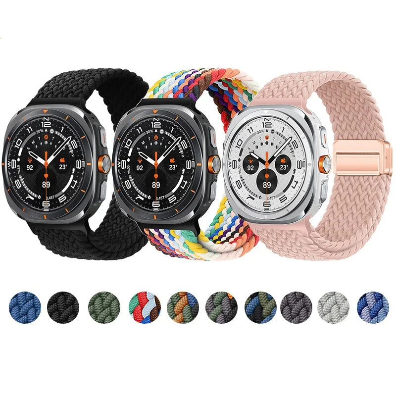 Nylon Braided Loop Strap | Magnetic Sport Bracelet for Watches