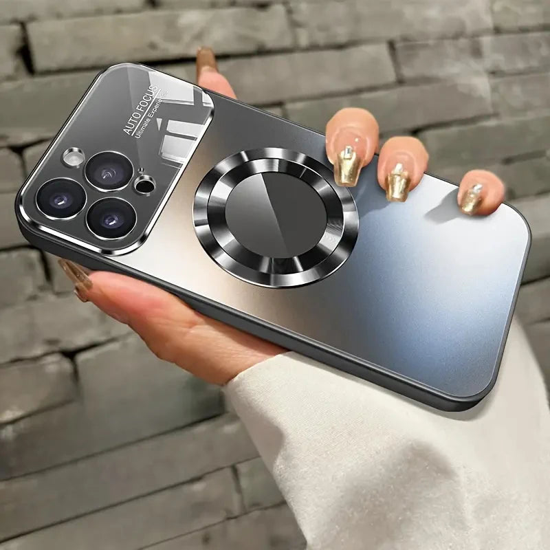 Stylish Titanium Metallic Magnetic Phone Case for iPhone Models