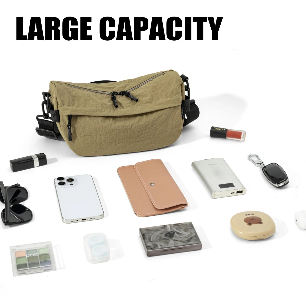 Lightweight Waterproof Nylon Crossbody Bag for Casual Adventures