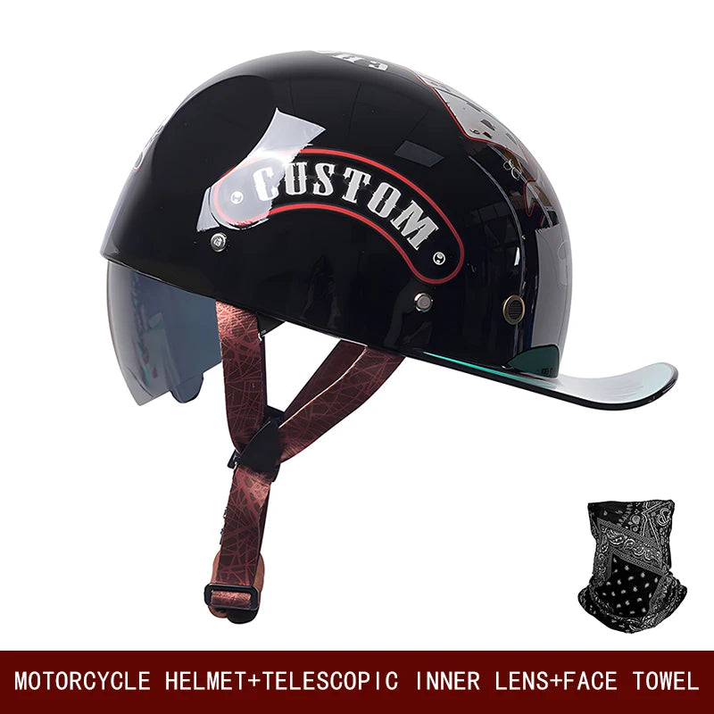Universal Retro Motorcycle Helmet | Stylish Summer Half Helmet