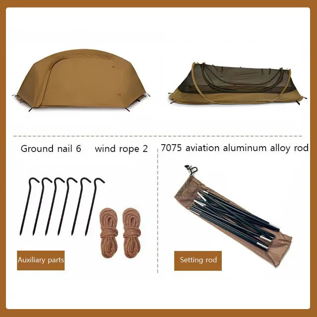 Rainproof Tactical Outdoor Camping Tent | Foldable Hiking Shelter