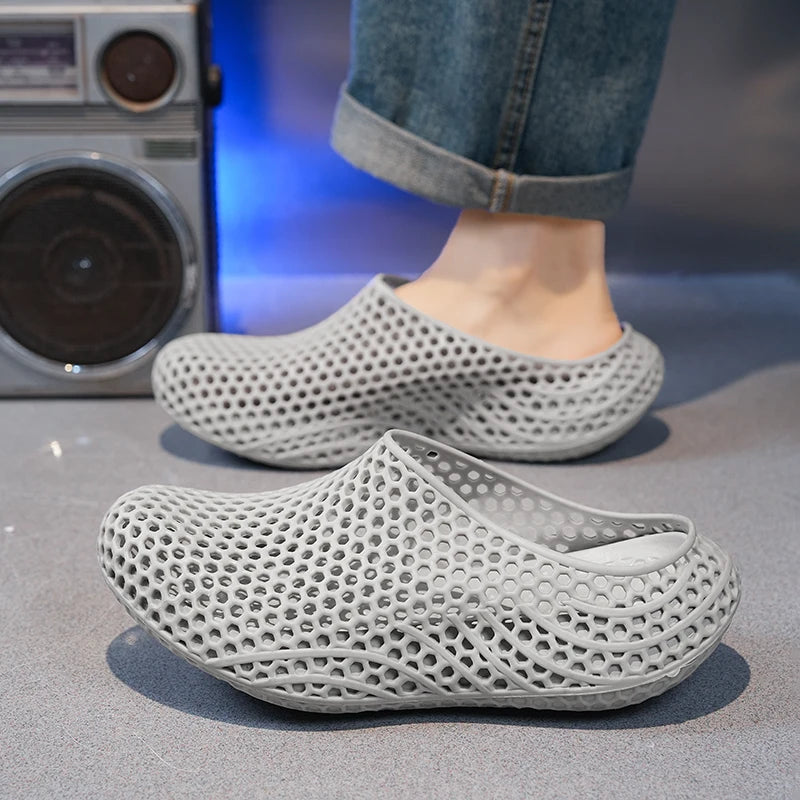 Men's Breathable EVA Clogs | 3D Printed Non-Slip Garden Shoes