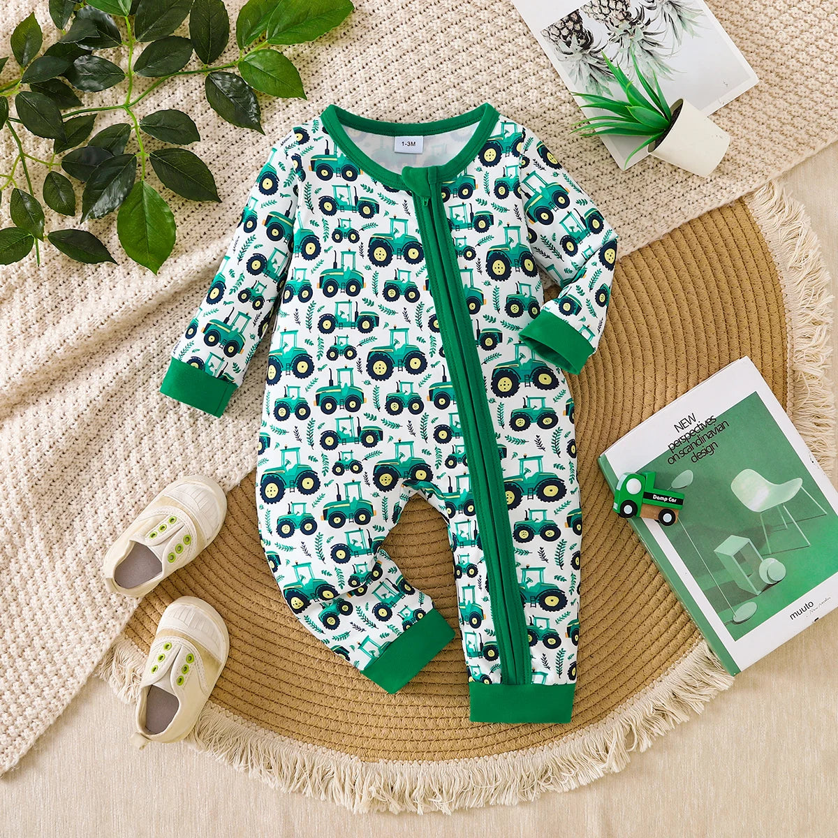 Adorable Baby Boy Cartoon Print Romper | Comfortable Easy Wear