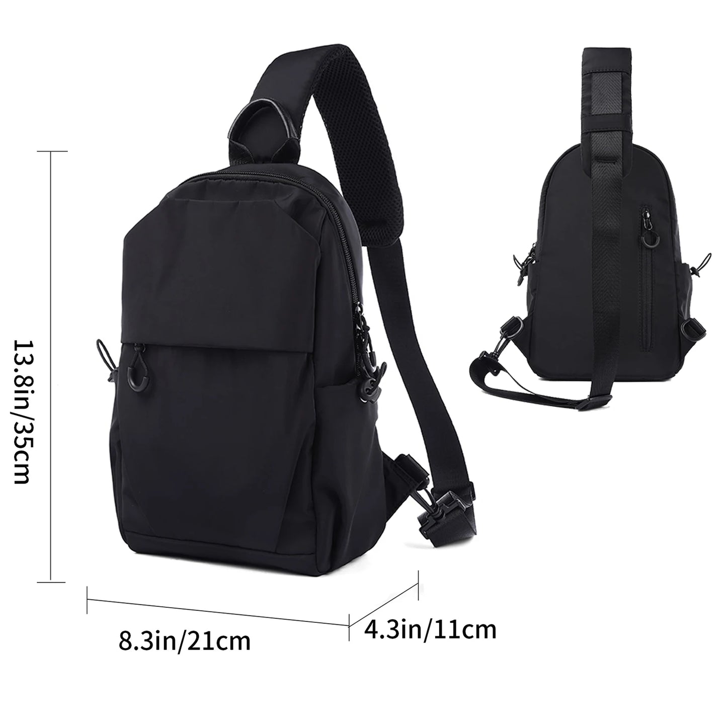Waterproof Nylon Sling Bag | Anti-Theft Travel Chest Backpack