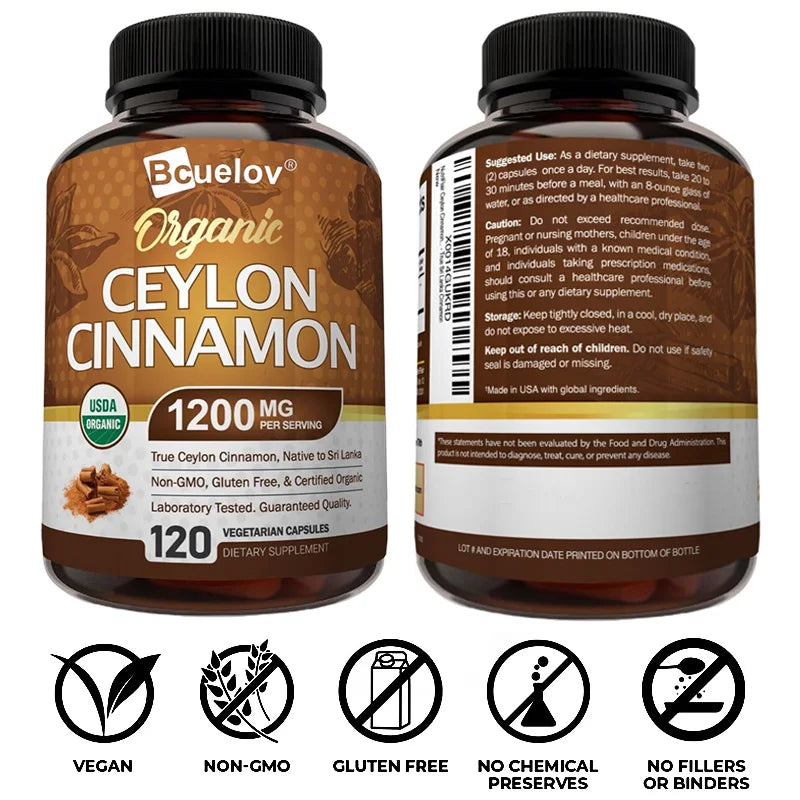 Natural Ceylon Cinnamon Capsules | Anti-Inflammatory & Antioxidants