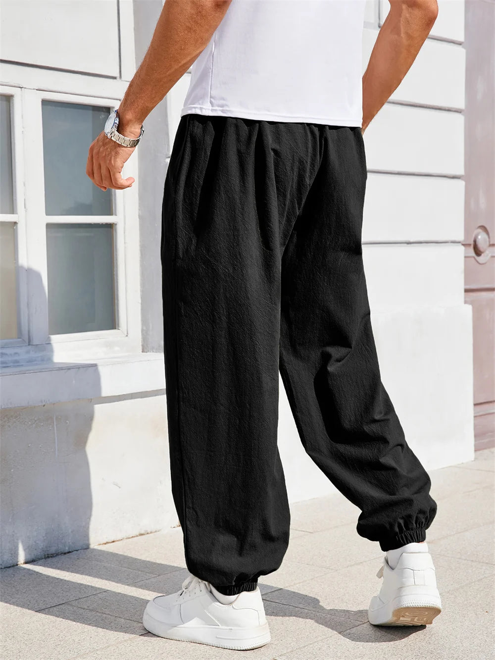 Men's Loose Fit Harem Pants | Cozy Cotton-Linen Lounge Joggers