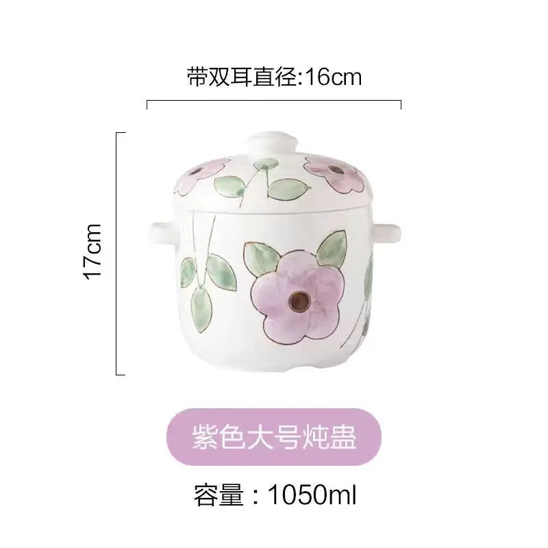 Hand-Painted Ceramic Stew Pot | Versatile Heat-Resistant Cookware