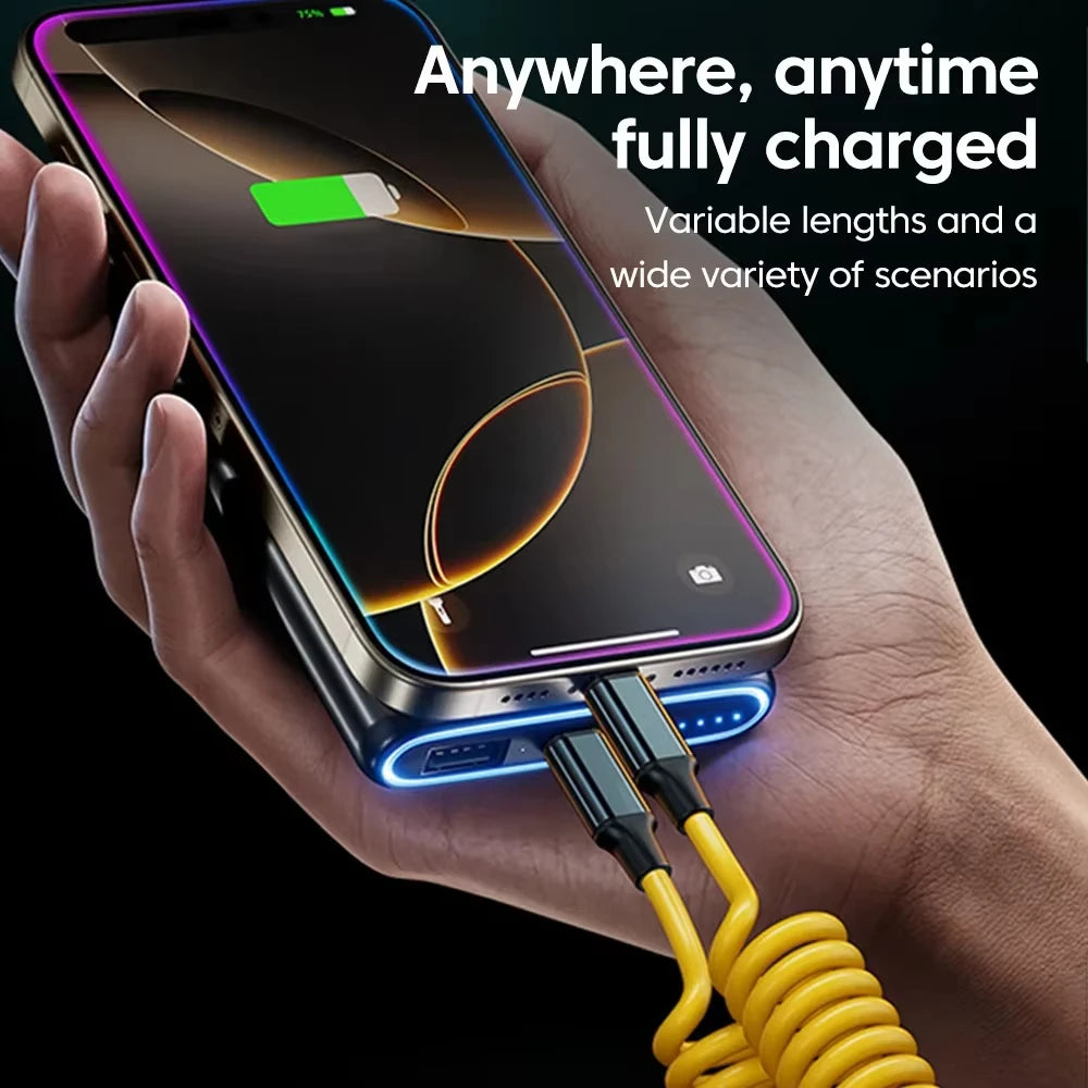Retractable Fast Charging USB C Cable | 100W Spring Charging Solution