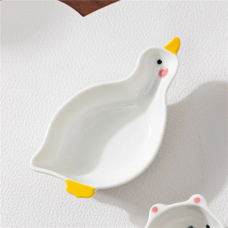 Elegant Japanese Style Ceramic Tiny Plates for Dining & Events