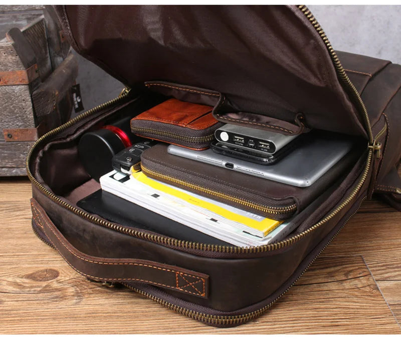 Vintage Genuine Leather Backpack for Men | Stylish Daily Rucksack