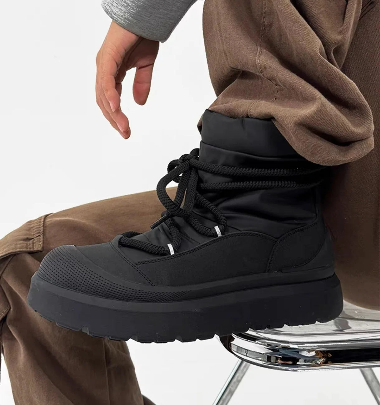 Men's Warm Fleece Lined Snow Boots | Mid-Calf Ankle Winter Outdoor Shoes 2026