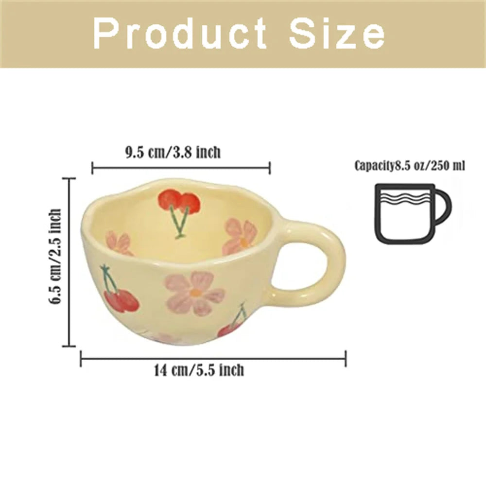 Handcrafted Ceramic Coffee Mug | Unique Irregular Flower Design