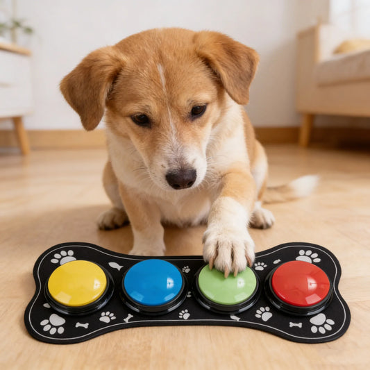 Paquete de 4 botones de comunicación para perros | Juguetes interactivos para el adiestramiento de mascotas