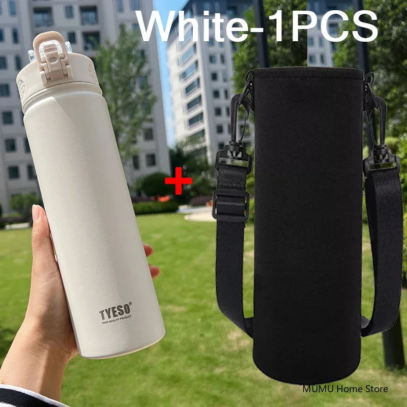 Stainless Steel Insulated Water Bottle with Straw - 600/750ML