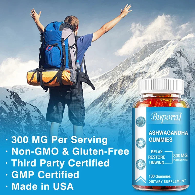 Natural Ashwagandha Gummies for Stress Relief & Focus Boost