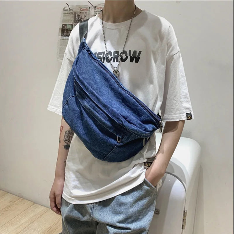 High Quality Denim Waist Bag | Stylish Crossbody Fanny Pack