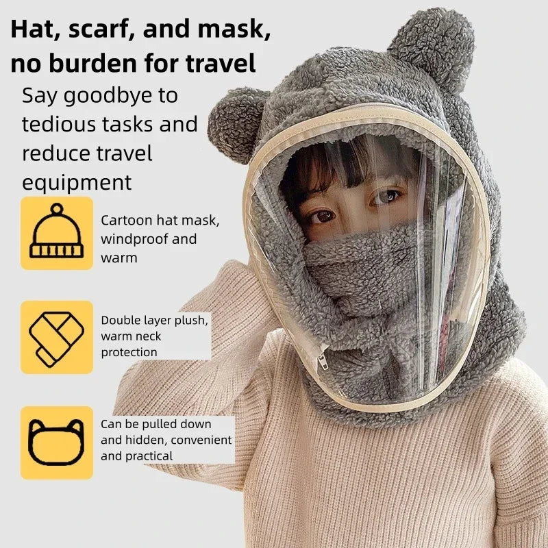 Unisex Windproof Full Face Mask Beanie | Warm Fleece Winter Hat