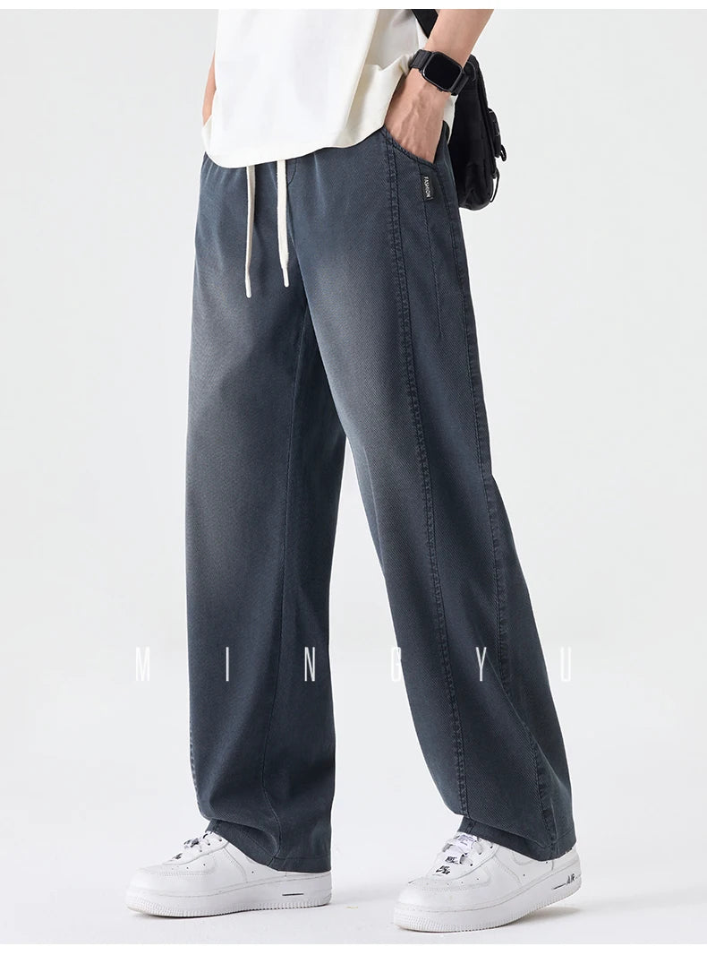 Men's Summer Lyocell Fabric Jeans | Elastic Waist Loose Fit