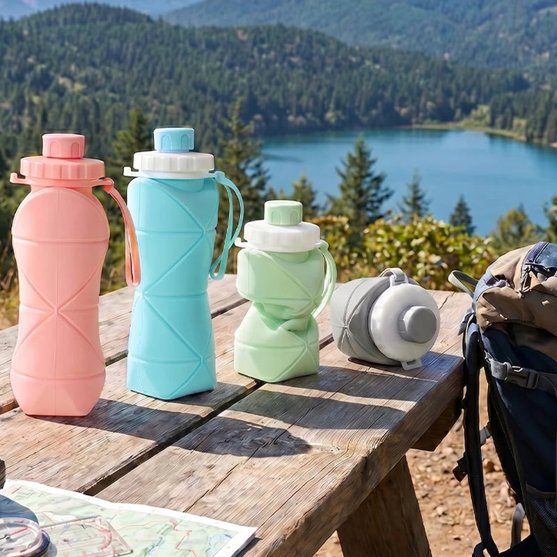 600ml Portable Folding Silicone Water Bottle | Ideal for Outdoor Activities