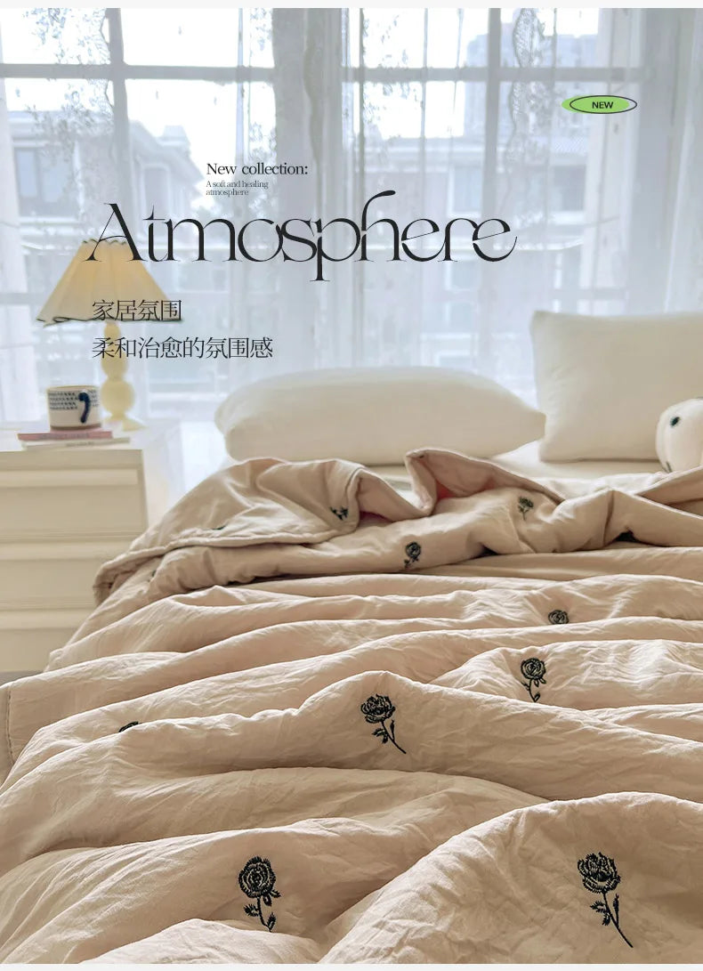 Breathable Summer Quilt | Skin-Friendly Cotton Bedding