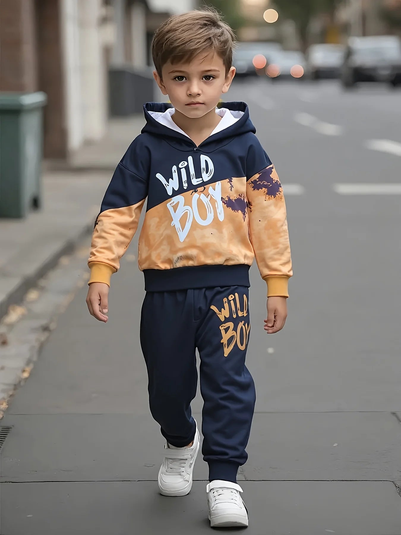Boys Color Block Hoodie Set | Trendy Autumn/Winter Outfit