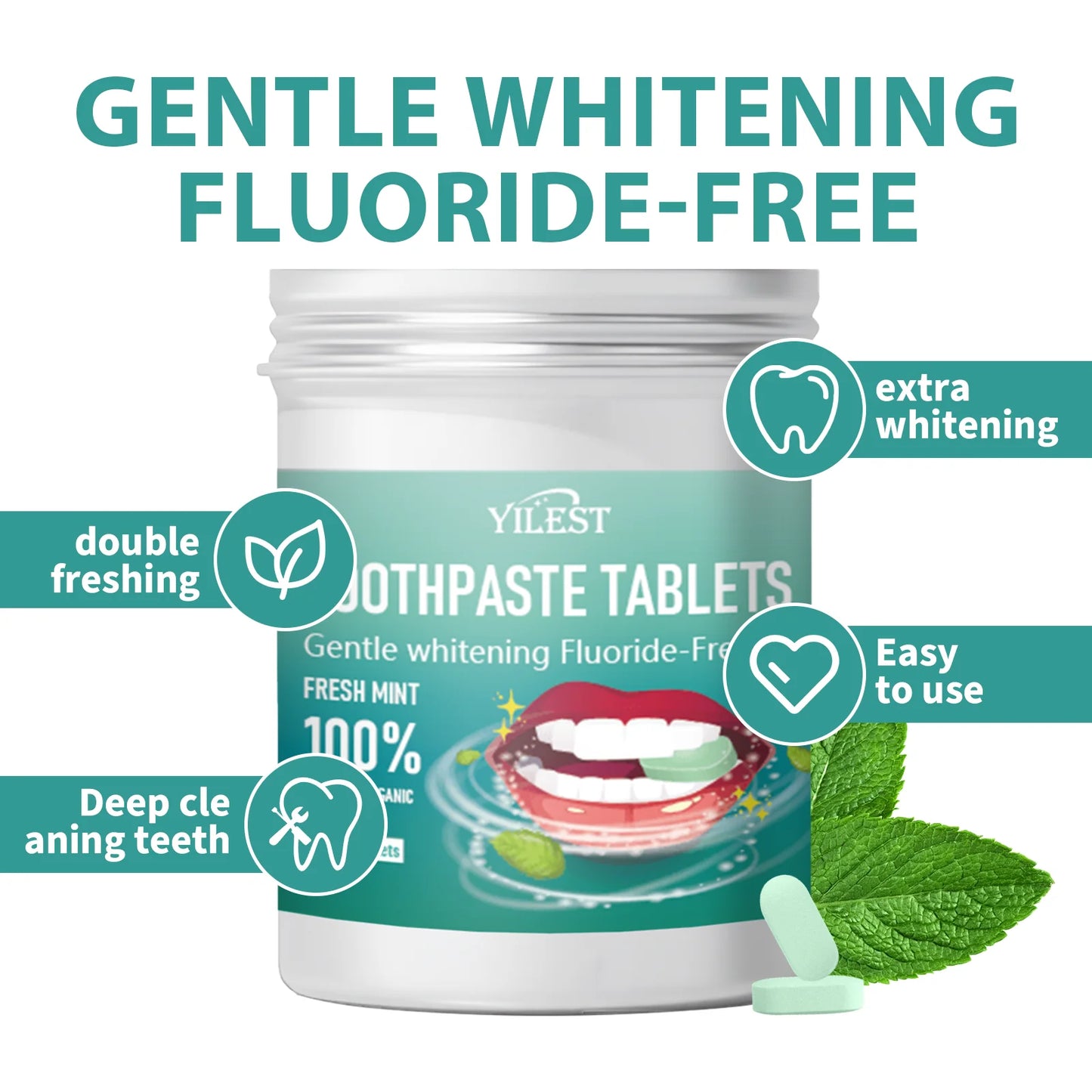 Mint Flavor Toothpaste Tablets | Fresh Breath & Oral Hygiene
