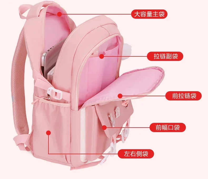 Large Capacity Spine Protection Backpack Set for Students